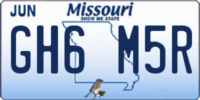 MO license plate GH6M5R