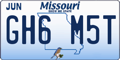 MO license plate GH6M5T