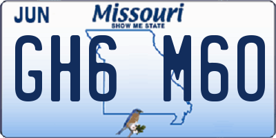 MO license plate GH6M6O