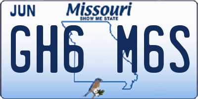 MO license plate GH6M6S