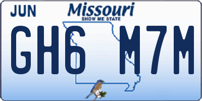 MO license plate GH6M7M