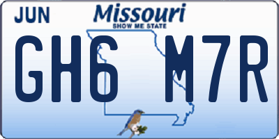 MO license plate GH6M7R