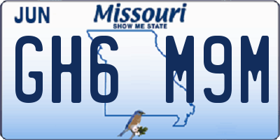 MO license plate GH6M9M