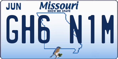 MO license plate GH6N1M