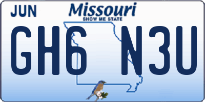 MO license plate GH6N3U