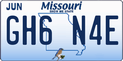 MO license plate GH6N4E