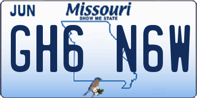 MO license plate GH6N6W