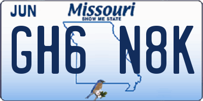 MO license plate GH6N8K