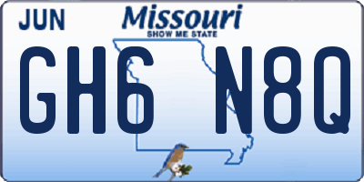 MO license plate GH6N8Q