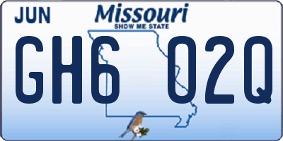 MO license plate GH6O2Q
