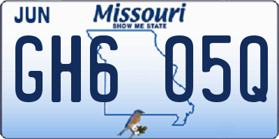 MO license plate GH6O5Q