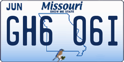 MO license plate GH6O6I