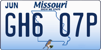 MO license plate GH6O7P