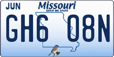 MO license plate GH6O8N