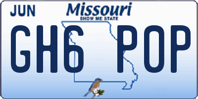 MO license plate GH6P0P