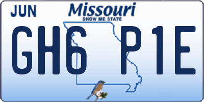 MO license plate GH6P1E