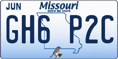 MO license plate GH6P2C