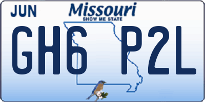 MO license plate GH6P2L