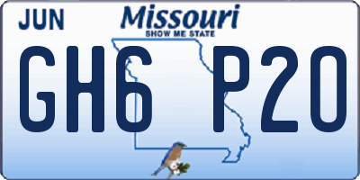 MO license plate GH6P2O