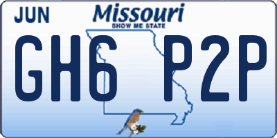 MO license plate GH6P2P