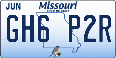 MO license plate GH6P2R
