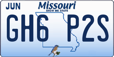 MO license plate GH6P2S