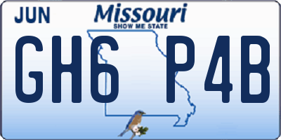 MO license plate GH6P4B