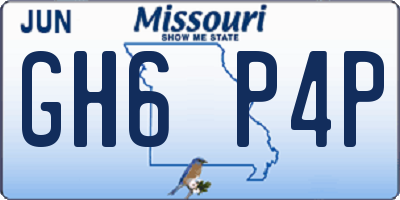 MO license plate GH6P4P