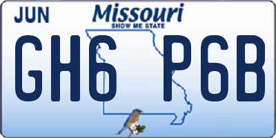 MO license plate GH6P6B