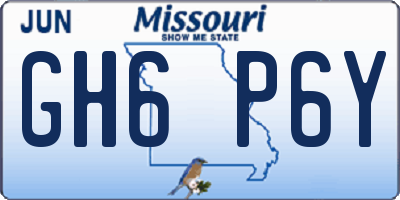 MO license plate GH6P6Y