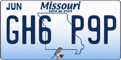 MO license plate GH6P9P