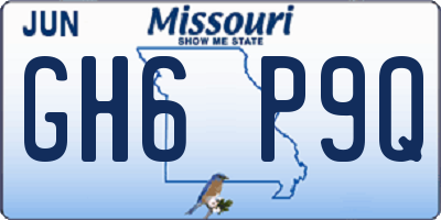 MO license plate GH6P9Q