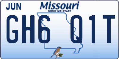 MO license plate GH6Q1T