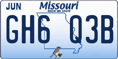 MO license plate GH6Q3B