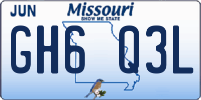 MO license plate GH6Q3L
