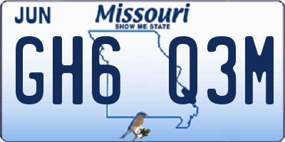 MO license plate GH6Q3M