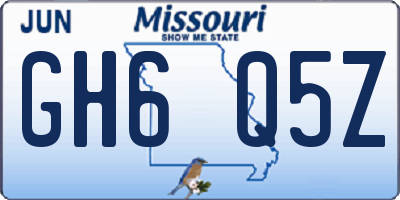MO license plate GH6Q5Z