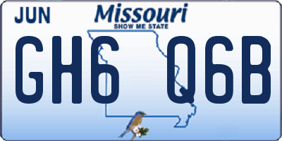 MO license plate GH6Q6B