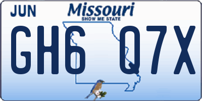 MO license plate GH6Q7X