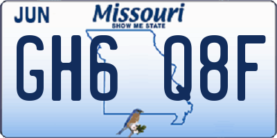 MO license plate GH6Q8F