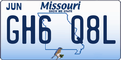 MO license plate GH6Q8L