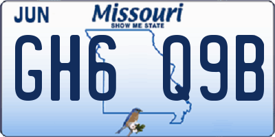 MO license plate GH6Q9B