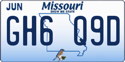 MO license plate GH6Q9D