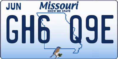 MO license plate GH6Q9E