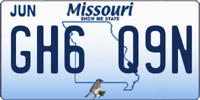 MO license plate GH6Q9N