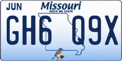 MO license plate GH6Q9X
