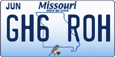 MO license plate GH6R0H