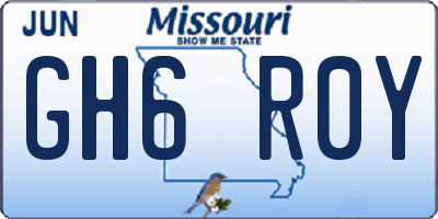 MO license plate GH6R0Y