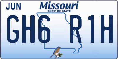 MO license plate GH6R1H