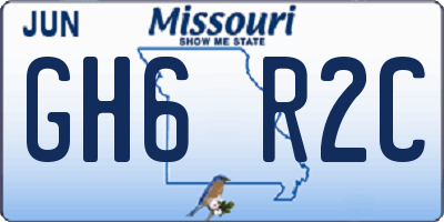 MO license plate GH6R2C